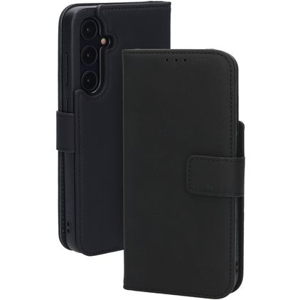 Mobiparts Samsung Galaxy A35 Hülle Echtes Leder Klapphülle Geldbörse - Schwarz