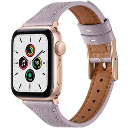 Mobigear Napoli Leder Apple Watch Armband Dornschließe - 49/46/45/44 mm - Lila