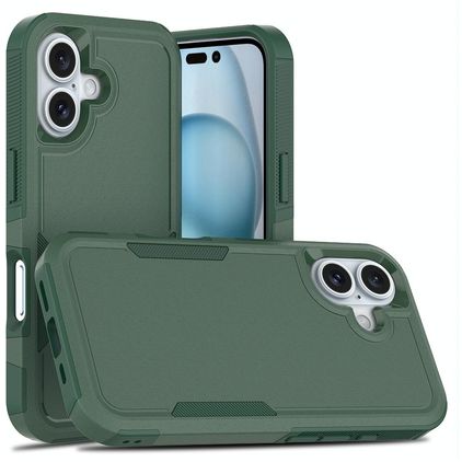 Mobigear Heavy Armor iPhone 16 Hülle Hardcase Backcover Stoßfest - Grün