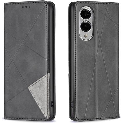 Mobigear Rhombus Slim Samsung Galaxy S25 Edge Hülle Klapphülle - Schwarz