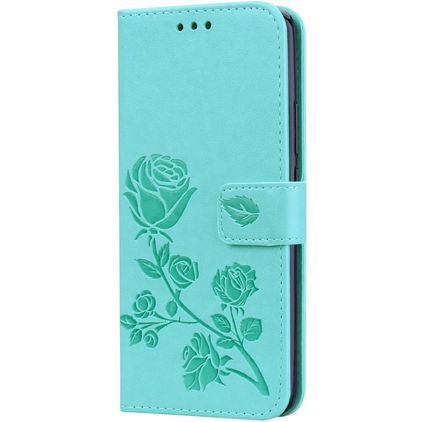 Mobigear Roses Huawei Mate 20 Pro Hülle Klapphülle Geldbörse - Türkis