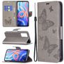 Mobigear Butterfly Xiaomi Redmi Note 11T Hülle Klapphülle Geldbörse - Grau