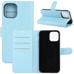 Mobigear Classic iPhone 12 Pro Hülle Klapphülle Geldbörse - Blau