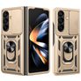 Mobigear Armor Ring Cam Slide Samsung Galaxy Z Fold 8 Ultra Hülle Hardcase Backcover Stoßfest mit Ringhalter und Kamera Slider - Gold