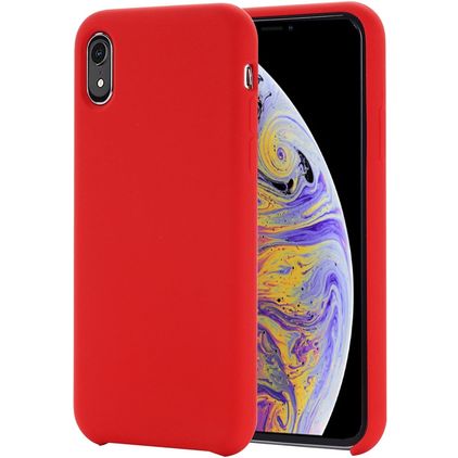 Mobigear Rubber Touch iPhone XR Silikon Hülle Backcover - Rot