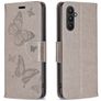 Mobigear Butterfly Samsung Galaxy A24 Hülle Klapphülle Geldbörse - Grau