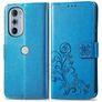 Mobigear Clover Motorola Edge 30 Pro Hülle Klapphülle Geldbörse - Blau