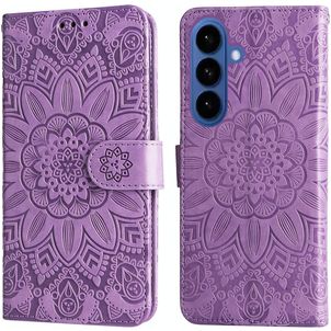 Mobigear Sunflower Samsung Galaxy S26 Plus Hülle Klapphülle Geldbörse - Lila