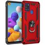 Mobigear Armor Ring Samsung Galaxy A21s Hülle Hardcase Backcover Stoßfest mit Ringhalter - Rot