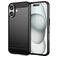 Mobigear Brushed Slim iPhone 16 Plus Hülle Flexibles TPU Backcover - Schwarz