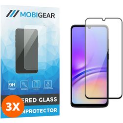 Mobigear Premium Samsung Galaxy A05 Panzerglas Displayschutz - Hüllenfreundlich - Schwarz (3er Pack)