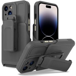Mobigear Explorer iPhone 14 Pro Max Hülle Hardcase Backcover Stoßfest mit Ständer - Grau