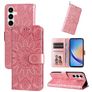 Mobigear Sunflower Samsung Galaxy A35 Hülle Klapphülle Geldbörse - Roségold