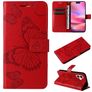 Mobigear Butterfly iPhone 16 Hülle Klapphülle Geldbörse - Rot