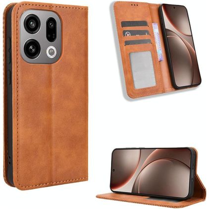 Mobigear Sensation OPPO Find X9 Hülle Klapphülle Geldbörse - Braun