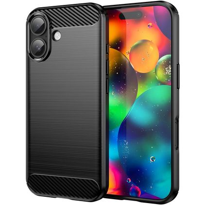 Mobigear Brushed Slim iPhone 17 TPU (flexibel) Backcover - Schwarz
