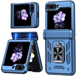Mobigear Armor ring Samsung Galaxy Z Flip 7 FE Hülle Hardcase Backcover Stoßfest mit Ringhalter - Blau