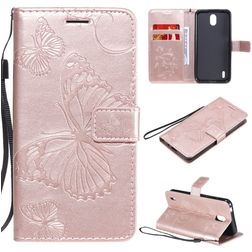Mobigear Butterfly Bookcase Case Rose Gold Nokia 1.3
