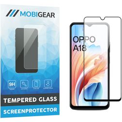 Mobigear Premium OPPO A18 Panzerglas Displayschutz - Hüllenfreundlich - Schwarz