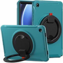 Mobigear RingGuard Samsung Galaxy Tab A9 Plus (2023) Hülle Kunststoff,Silikon Backcover + Ständer - Blau