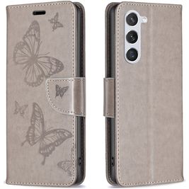 Mobigear Butterfly Samsung Galaxy S24 Hülle Klapphülle Geldbörse - Grau