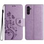 Mobigear Flowers Samsung Galaxy A56 Hülle Klapphülle Geldbörse - Lila