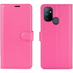 Mobigear Classic OnePlus Nord N100 Hülle Klapphülle Geldbörse - Magenta