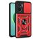 Mobigear Armor Ring Cam Slide Xiaomi Redmi 10 5G Hülle Hardcase Backcover Stoßfest mit Ringhalter und Kamera Slider - Rot