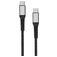 Mobiparts Woven Cable USB-C auf USB-C Kabel 1,5 m - Schwarz