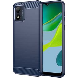 Mobigear Brushed Slim Motorola Moto E13 Hülle Flexibles TPU Backcover - Blau