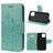 Mobigear Flowers iPhone 12 Mini Hülle Klapphülle Geldbörse - Türkis