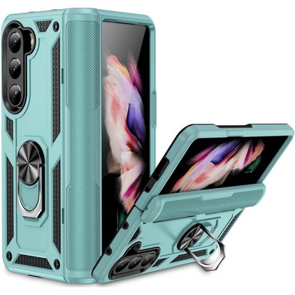 Mobigear Armor Ring Samsung Galaxy Z Fold 5 Hardcase Backcover Shockproof mit Ringhalter - Grün