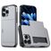 Mobigear Card iPhone 16 Pro Hülle Hardcase Backcover Stoßfest mit Kartenhalter - Grau