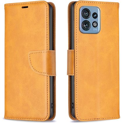 Mobigear Excellent Motorola Edge 40 Pro Klapphülle Portemonnaie - Cognac