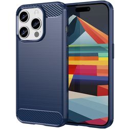 Mobigear Brushed Slim iPhone 15 Pro Hülle Flexibles TPU Backcover - Blau