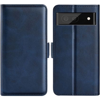 Mobigear Slim Magnet Google Pixel 6a Hülle Klapphülle Geldbörse - Dunkelblau