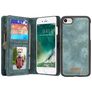 Caseme 008 iPhone 8 Hülle Abnehmbare 2in1 Klapphülle Geldbörse - Blau