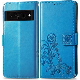 Mobigear Clover Google Pixel 7 Pro Hülle Klapphülle Geldbörse - Blau