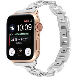 Mobigear Paris Edelstahl Apple Watch Armband Faltschließe - 42/41/40/38 mm - Silber