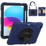 Mobigear SureGrip iPad 10 (2022) Hülle Kunststoff,Silikon Backcover + Stifthalter + Schulterträger + Ständer - Schwarz / Blau