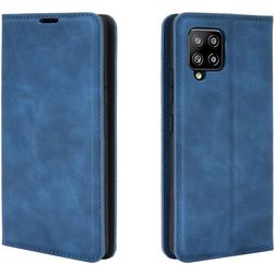 Mobigear Retro Slim Samsung Galaxy A42 Hülle Klapphülle Geldbörse - Blau