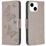 Mobigear Butterfly iPhone 15 Hülle Klapphülle Geldbörse - Grau