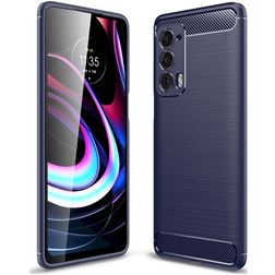 Mobigear Brushed Slim Motorola Edge (2021) Hülle Flexibles TPU Backcover - Marineblau