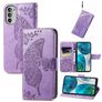 Mobigear Butterfly Motorola Moto G52 Hülle Klapphülle Geldbörse - Lila