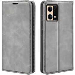 Mobigear Retro Slim OPPO Reno 7 4G Hülle Klapphülle Geldbörse - Grau