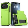 Mobigear Card iPhone 18 Pro Max Hülle Hardcase Backcover Stoßfest mit Kartenhalter - Grün