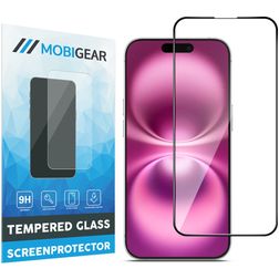 Mobigear Premium iPhone 16 Plus Panzerglas Displayschutz - Hüllenfreundlich - Schwarz