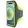 Mobiparts Comfort Fit Handyhalterung Joggen iPhone 12 Mini Sporthülle Neopren Sportarmband - Neon Green