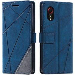 Mobigear Rhombus Samsung Galaxy Xcover 7 Hülle Klapphülle Geldbörse - Blau