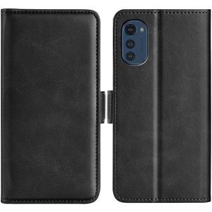 Mobigear Slim Magnet Motorola Moto E32s Hülle Klapphülle Geldbörse - Schwarz